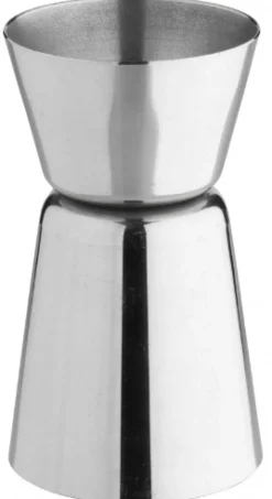 Barstuff Doppelmessbecher, glänzend - Edelstahl (20/40ml)