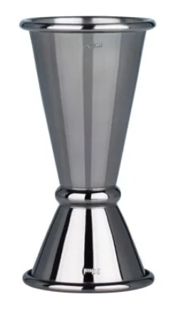 Barstuff Doppelmessbecher Japan Style, gunmetal black - Edelstahl (20/40ml)