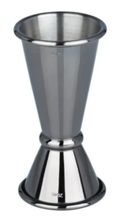 Barstuff Doppelmessbecher Japan Style, gunmetal black - Edelstahl (20/40ml)