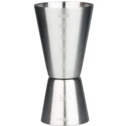 Barstuff Doppelmessbecher mit Skalierung, Leopold - Edelstahl (3/5cl)