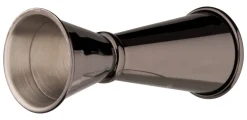 Barstuff Doppelmessbecher, poliert - gunmetal black (25/50ml)