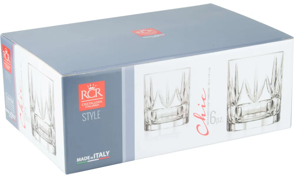 Barstuff Double Old Fashioned Glas, Chic RCR - 430ml (6 Stk.)