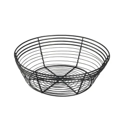 Barstuff Drahtkorb / Servierkorb rund, schwarz - 25,5x8cm (6 Stk.)