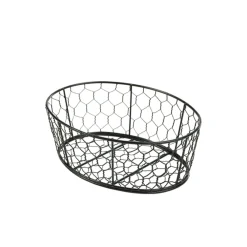 Barstuff Drahtkorb / Servierkorb schwarz - 24x18x8,5cm (6 Stk.)