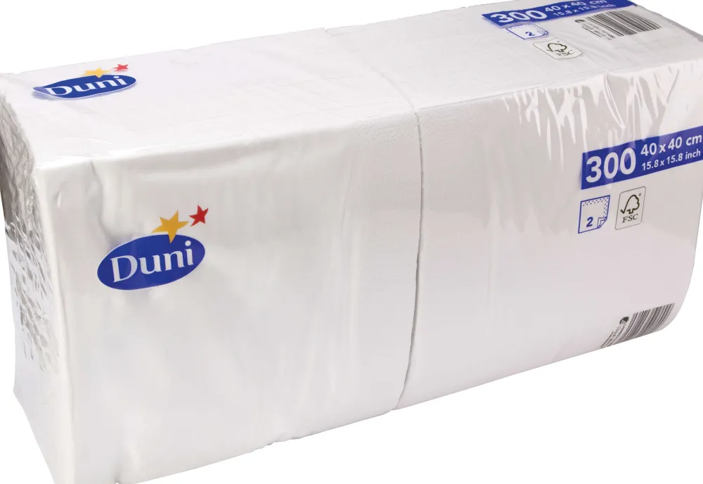 Barstuff Duni Zellstoffserviette, 2-lag. - 40x40cm 1/4 Falz (300Stk.)