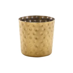 Barstuff Edelstahlbecher / Snackbecher gehämmert vintage goldfarben - 8,5x8,5cm/400ml (12 Stk.)