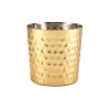 Barstuff Edelstahlbecher / Snackbecher gehämmert goldfarben - 8,5x8,5cm/400ml (12 Stk.)