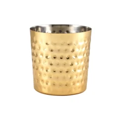 Barstuff Edelstahlbecher / Snackbecher gehämmert goldfarben - 8,5x8,5cm/400ml (12 Stk.)