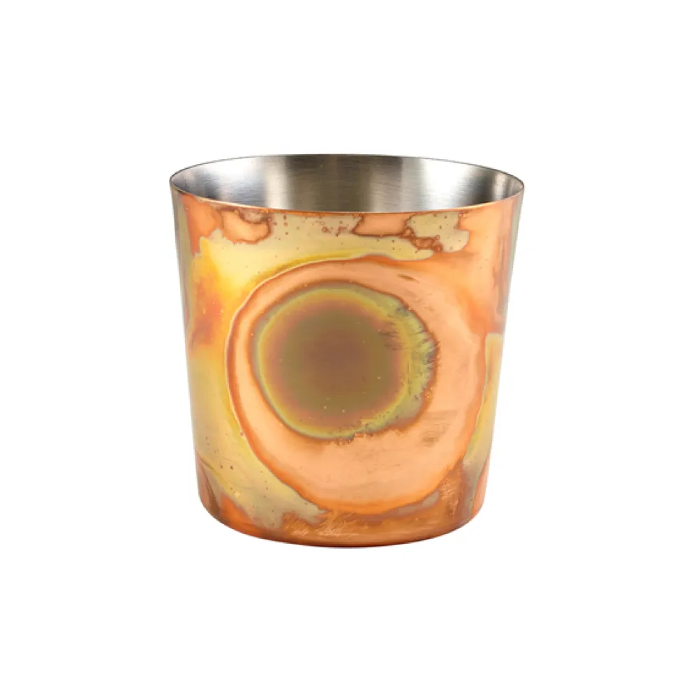 Barstuff Edelstahlbecher / Snackbecher kupferfarben irisierend - 8,5x8,5cm/420ml (12 Stk.)