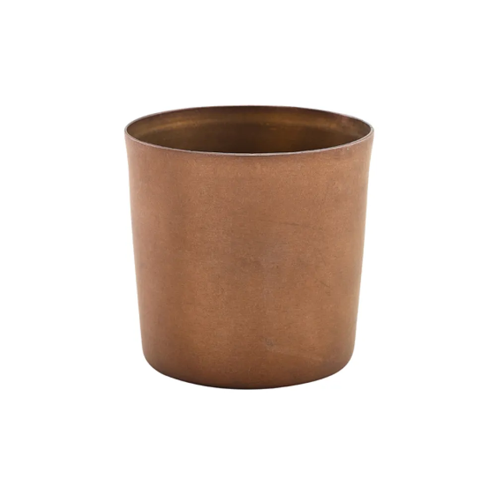 Barstuff Edelstahlbecher / Snackbecher vintage kupferfarben - 8,5x8,5cm/420ml (12 Stk.)