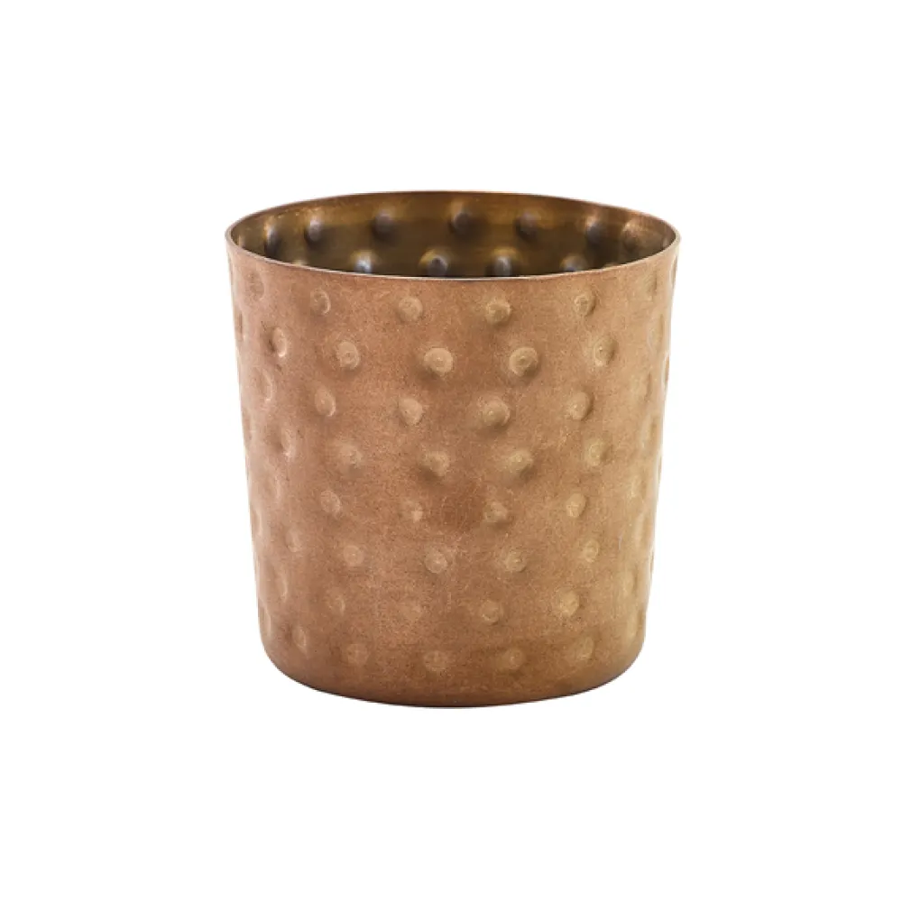 Barstuff Edelstahlbecher / Snackbecher gehämmert vintage kupferfarben - 8,5x8,5cm/400ml (12 Stk.)