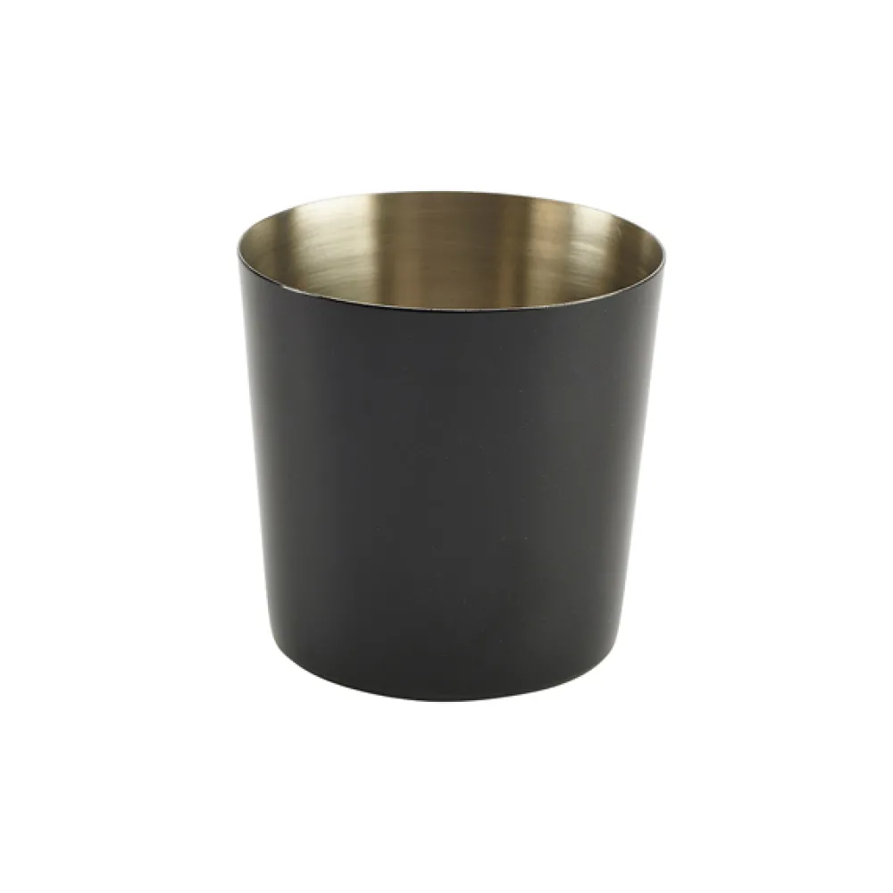 Barstuff Edelstahlbecher / Snackbecher schwarz - 8,5x8,5cm/420ml (12 Stk.)