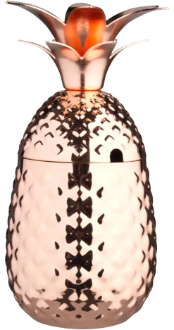 Barstuff Edelstahlbecher "Ananas" mit Deckel, Kupfer-Look - 500ml