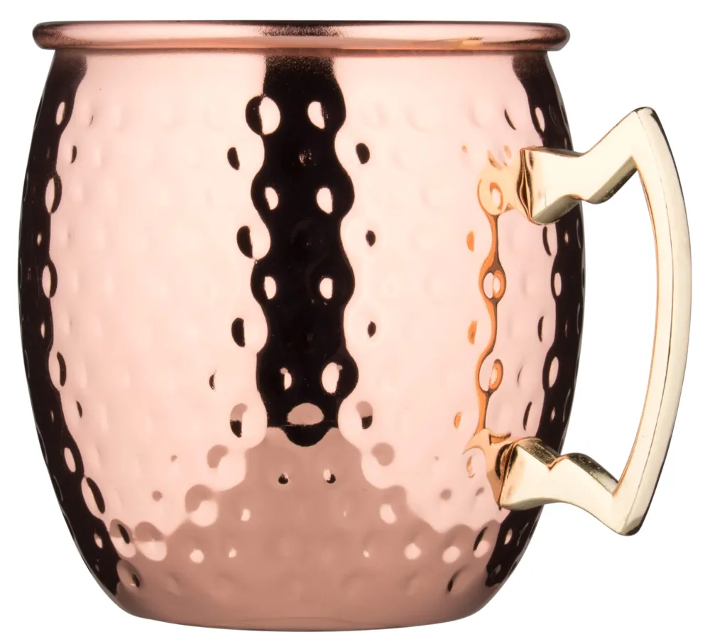 Barstuff Edelstahlbecher Moscow Mule, kupferfarben, gehämmert - 550ml