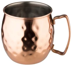 Barstuff Edelstahlbecher Moscow Mule, kupferfarben, gehämmert, Prime Bar - 400ml