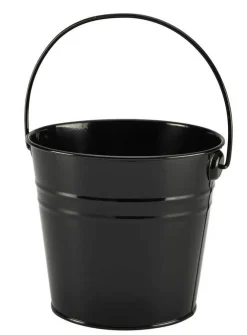 Barstuff Eimer, schwarz - Edelstahl (2,1L)