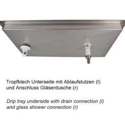 Barstuff Einlasstropfblech mit Gläserdusche / Shakerdusche