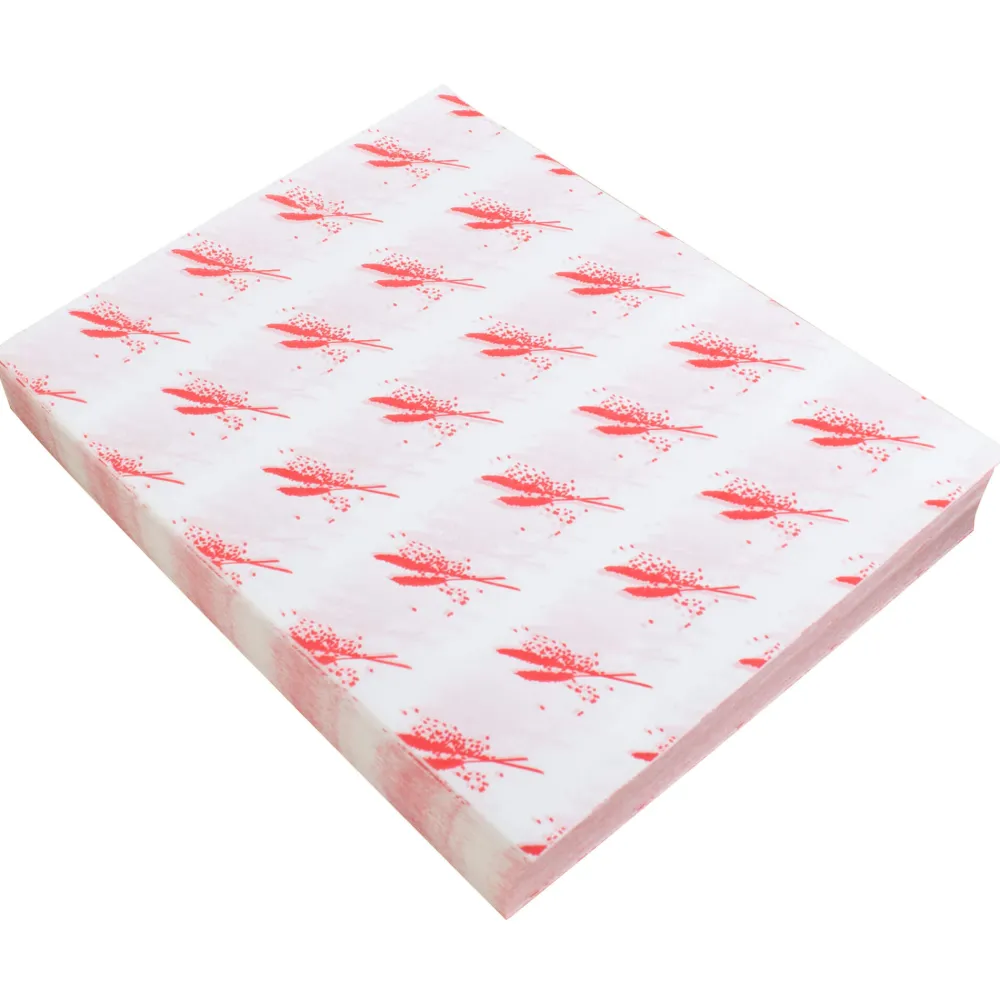 Barstuff Einschlagpapier fettdicht, rotes Muster - 25x32cm (1000 Stk.)