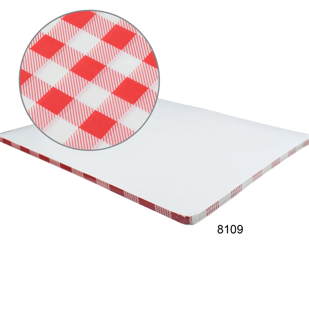 Barstuff Einschlagpapier fettdicht, Karo rot - 19x31cm (200 Stk.)