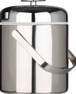 Barstuff Eiseimer Kunststoff PP, silberfarben, mit Zange - 1,3l