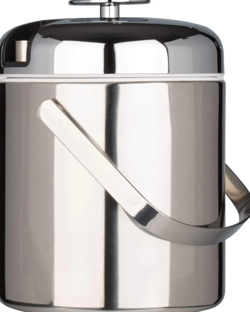 Barstuff Eiseimer Kunststoff PP, silberfarben, mit Zange - 1,3l