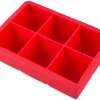 Barstuff Eiswürfelform 6 Cubes, Silikon, rot - 4,5cm