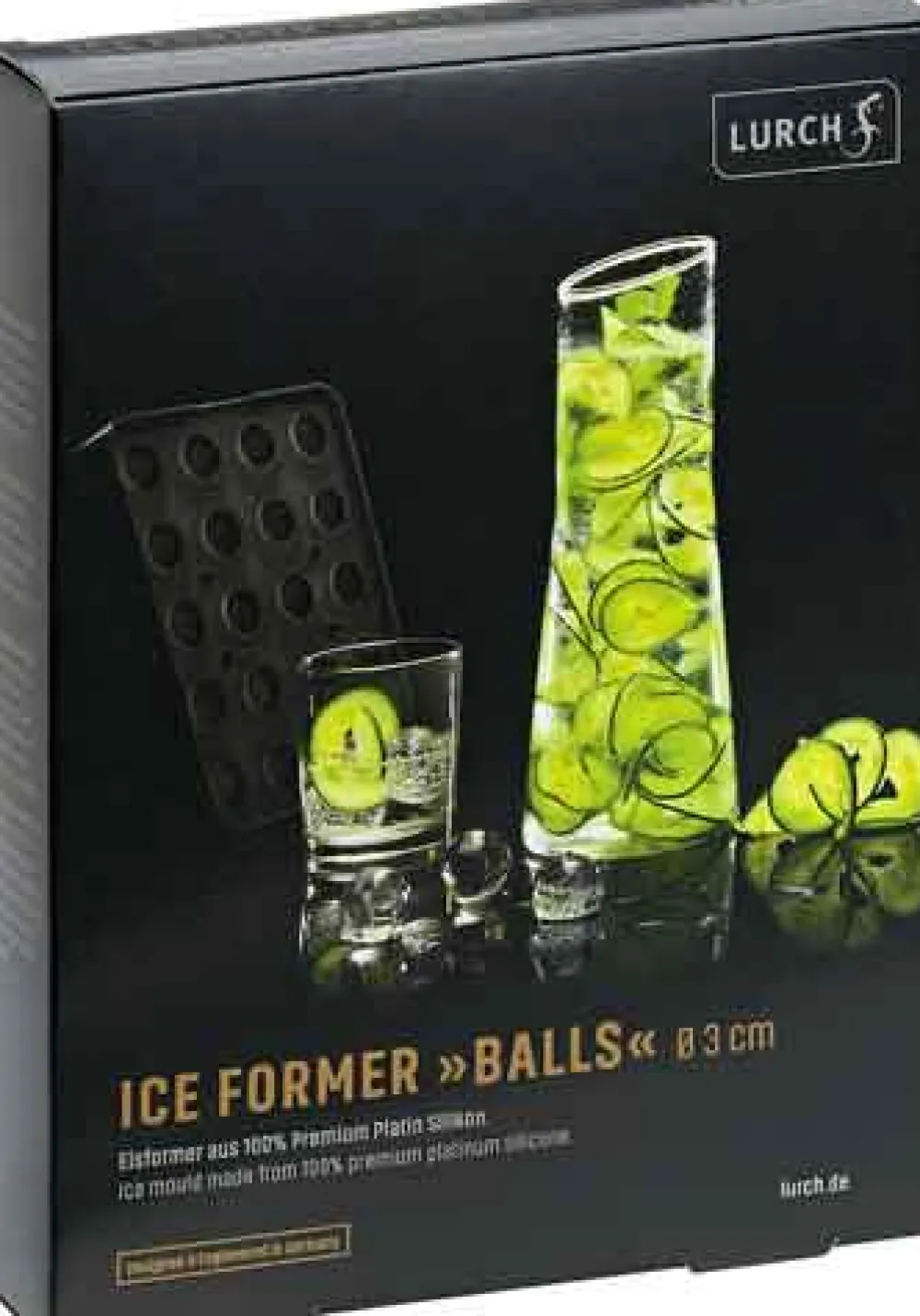 Barstuff Eiswürfelform Kugeln, Lurch - Platin-Silikon (3,0cm)