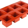 Barstuff Eiswürfelform, Silikon, 8 Würfel (5cm) - rot