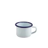Barstuff Emaille-Becher mit Henkel, weiß mit blauem Rand - 120ml