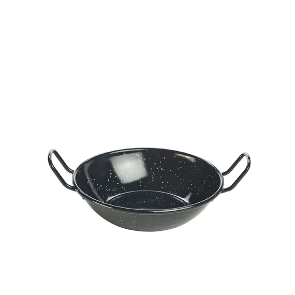 Barstuff Emaille-Schale mit Henkeln, schwarz - 16cm/520ml (10 Stk.)