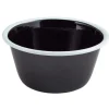 Barstuff Emaille-Schale, schwarz mit weißem Rand - 500ml (12 Stk.)