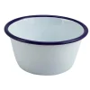 Barstuff Emaille-Schale, weiß mit blauem Rand - 500ml (12 Stk.)