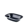 Barstuff Emaille-Schüssel rechteckig, schwarz mit weißem Rand - 20 x 15 x 4,5 cm (12 Stk.)