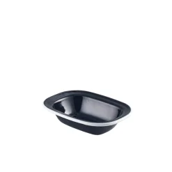 Barstuff Emaille-Schüssel rechteckig, schwarz mit weißem Rand - 16 x 12 x 3,5 cm (12 Stk.)