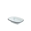 Barstuff Emaille-Schüssel rechteckig, weiß mit grauem Rand - 16 x 12 x 3,5 cm (12 Stk.)