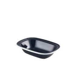 Barstuff Emaille-Schüssel rechteckig, schwarz mit weißem Rand - 18 x 13,5 x 4 cm (12 Stk.)
