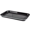 Barstuff Emaille-Serviertablett, schwarz mit weißem Rand - 33,5x23,5x2,2cm