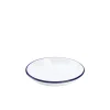 Barstuff Emaille-Teller tief / Pastateller, weiß mit blauem Rand - 18cm