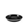 Barstuff Emaille-Teller tief / Pastateller, schwarz mit weißem Rand - 20cm