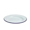 Barstuff Emaille-Teller, weiß mit blauem Rand - 26cm