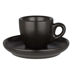 Barstuff Espressotasse Barista mit Untertasse, Porzellan schwarz - 55ml (6 Sets)