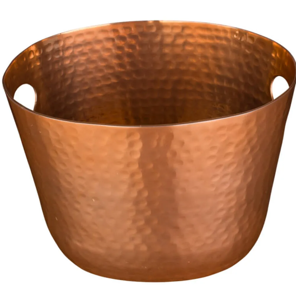 Barstuff Flaschenkühler / Weinkühler, Aluminium kupferfarben gehämmert - 25,5x19cm