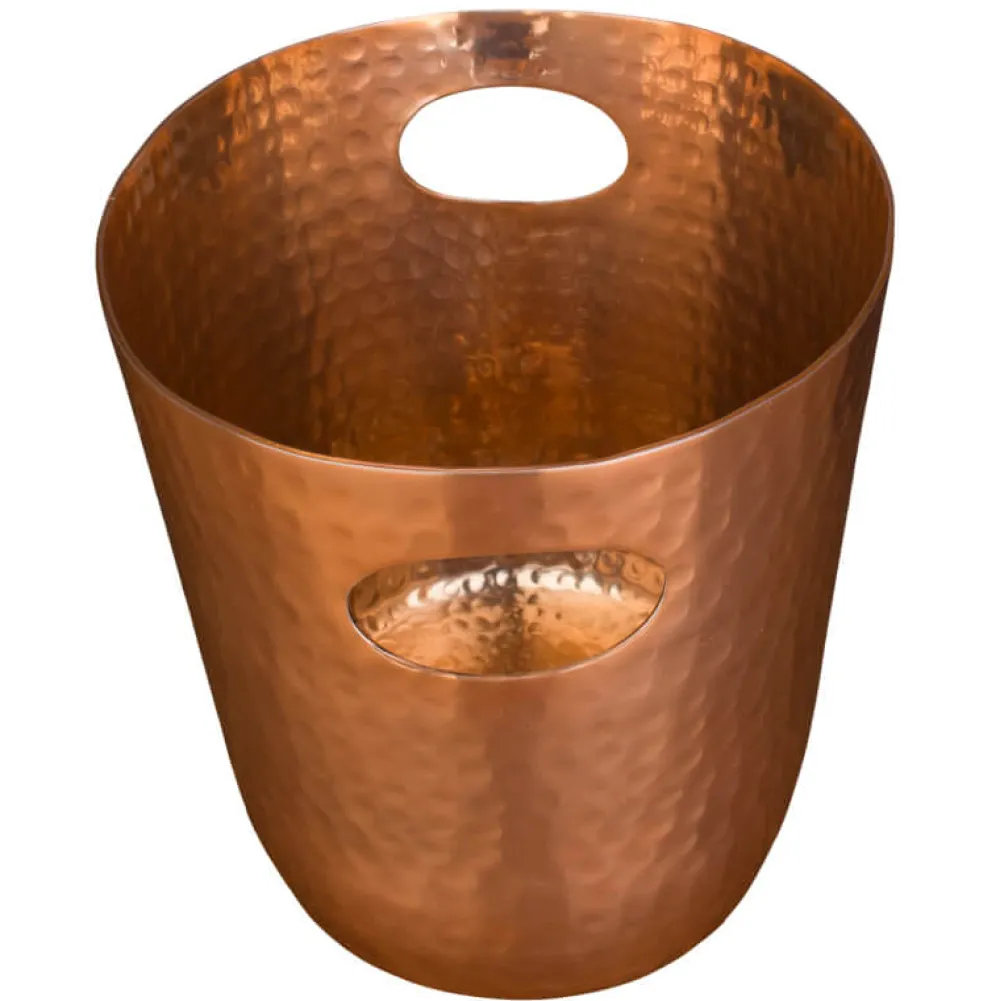 Barstuff Flaschenkühler / Weinkühler, Aluminium kupferfarben gehämmert - 25,5x19cm