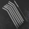 Barstuff Glastrinkhalme gebogen (10x200mm) - klar (6 Stk. + Bürste)