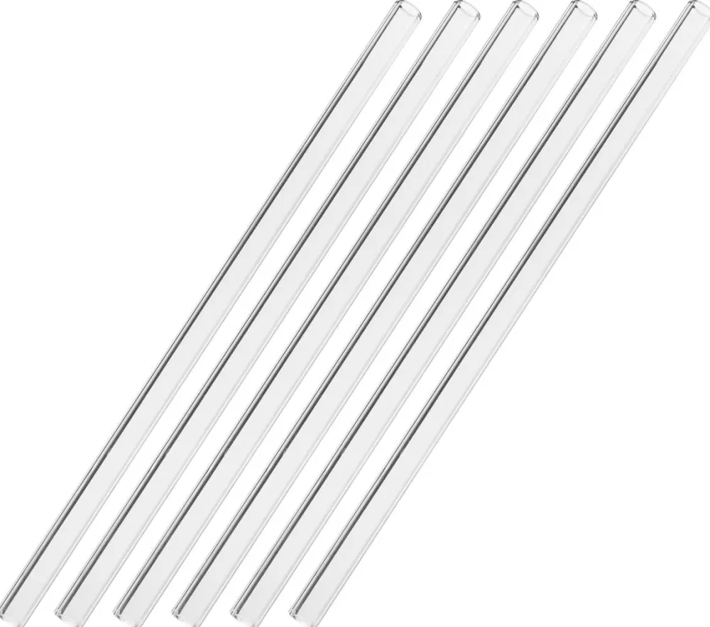 Barstuff Glastrinkhalme (10x230mm) - klar (6 Stk. + Bürste)