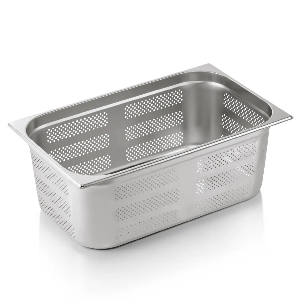 Barstuff GN 1/1 Behälter, mit Seiten- & Bodenlochung,CNS, GN ESSENTIALS - 20cm (6 Stk.)