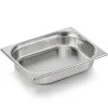 Barstuff GN 1/2 Behälter, mit Seiten- & Bodenlochung, CNS, GN ESSENTIALS - 6,5cm (6 Stk.)