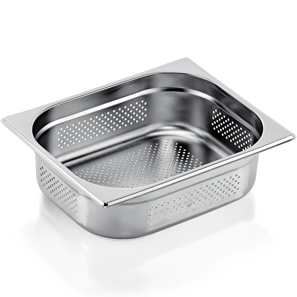 Barstuff GN 1/2 Behälter, mit Seiten- & Bodenlochung,CNS, GN ESSENTIALS - 10cm (6 Stk.)