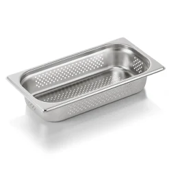 Barstuff GN 1/3 Behälter, mit Seiten- & Bodenlochung, CNS, GN ESSENTIALS - 6,5cm (6 Stk.)