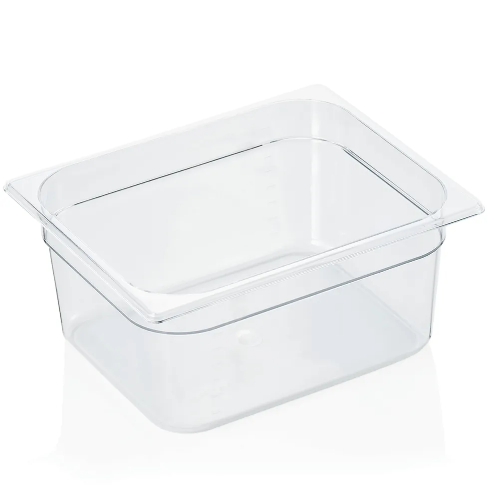 Barstuff GN 1/2 Behälter mit Skalierung, Polycarbonat transparent - H 15cm (Serie GN 94)